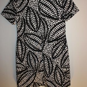Ann Taylor Black and White Print Dress